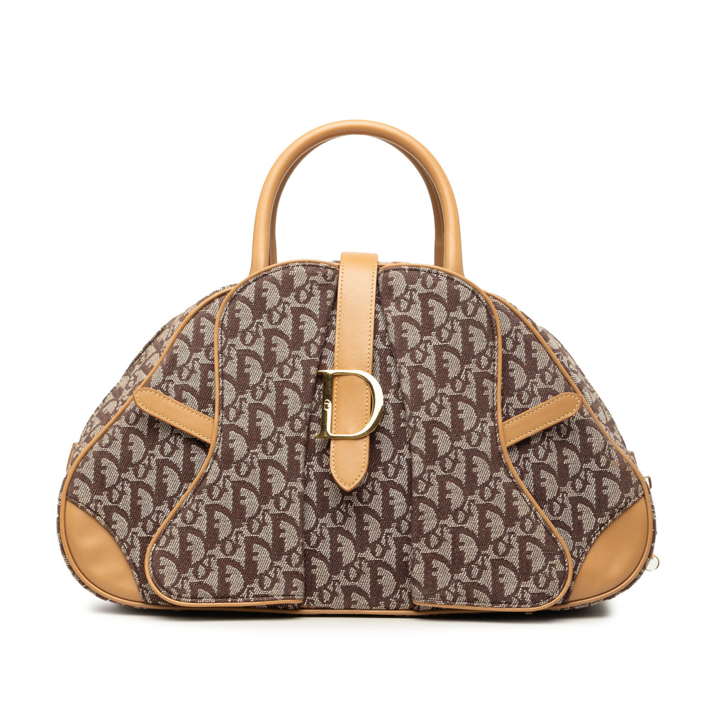 Pre-Loved Dior Diorissimo Canvas Double Saddle Bowler Bag
